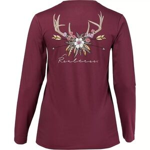 NWT Realtree Women's Feathers Flowers Antlers Long Sleeve Top Size M